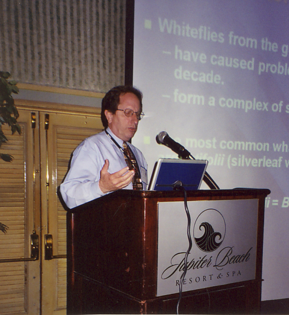 Lance Osborne speaking in Whitefly Symposium