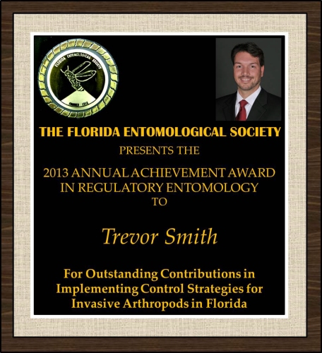 Trevor Smith receives the 2013 FES Award in Regulatory Entomology